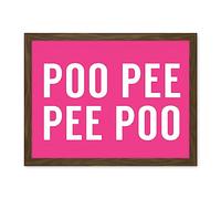 Artery8 Funny Toilet Wall Art Poo Poo Pee Pee Bathroom Sign Decor Artwork Framed Wall Art Print 18X24 Inch