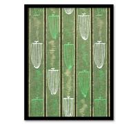 Artery8 Furuya Korin Framed Wall Art Print Green Shima Shima Textile Pattern | Size: A4 Artery8 Green A4