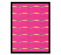 Artery8 Furuya Korin Framed Wall Art Print Textile Pattern Vibrant Pink - A4 Size
