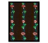 Artery8 Furuya Korin Framed Wall Art Print Vintage Floral Textile Pattern - A3 Size
