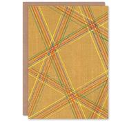 Artery8 Furuya Korin Japanese Art Card Abstract Geometric Plaid Pattern