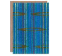 Artery8 Furuya Korin Japanese Art Card Blue Abstract Geometric Pattern