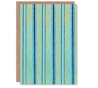 Artery8 Furuya Korin Japanese Art Card Blue Stripes Vintage Pattern