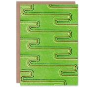 Artery8 Furuya Korin Japanese Art Card Green Red Line Textile Pattern