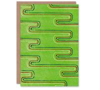 Artery8 Furuya Korin Japanese Art Card Green Red Line Textile Pattern