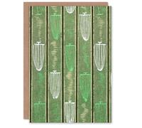 Artery8 Furuya Korin Japanese Art Card Green Shima Shima Textile Pattern