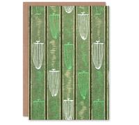 Artery8 Furuya Korin Japanese Art Card Green Shima Shima Textile Pattern