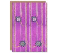 Artery8 Furuya Korin Japanese Art Card Purple Floral Vintage Pattern