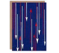 Artery8 Furuya Korin Japanese Art Card Red Blue Arrows Textile Pattern
