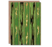 Artery8 Furuya Korin Japanese Art Card Vintage Green Textile Pattern