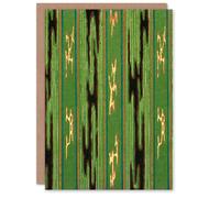 Artery8 Furuya Korin Japanese Art Card Vintage Green Textile Pattern