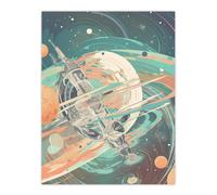 Artery8 Futuristic Abstract Galactic Outer Space Abstract By David Bain Unframed Wall Art Print Poster Home Decor Premium | Size: W12" x H16" Artery8 Multicolor W12" x H16"