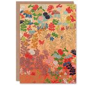 Artery8 G A Audsley Art Card Vintage Floral Japanese Fan Pattern