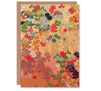 Artery8 G A Audsley Art Card Vintage Floral Japanese Fan Pattern