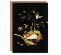 Artery8 G A Audsley Art Card Vintage Stylised Still Life with Bird