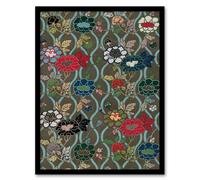 Artery8 G A Audsley Framed Wall Art Print Vintage Japan Floral Pattern | Size: A4 Artery8 Multicolor A4