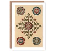 Artery8 GA and MA Audsley Art Card Vintage Stylised Rose Flower Pattern