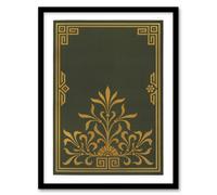 Artery8 Ga And Ma Audsley Framed Wall Art Antique Art Deco Botanical Pattern - A3 Size