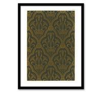 Artery8 Ga And Ma Audsley Framed Wall Art Lily And Crown Art Deco Pattern - A3 Size