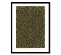 Artery8 Ga And Ma Audsley Framed Wall Art Lily And Crown Art Deco Pattern - A4 Size