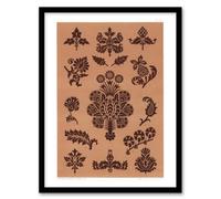 Artery8 Ga And Ma Audsley Framed Wall Art Print Medieval Botanical Pattern - A3 Size