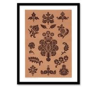 Artery8 Ga And Ma Audsley Framed Wall Art Print Medieval Botanical Pattern - A4 Size