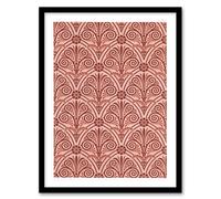 Artery8 GA & MA Audsley Framed Wall Art Antique Botanical Greek Pattern in Pink | Size: A4 Artery8 Pink A4
