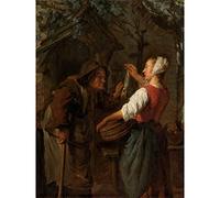 Artery8 Gabriel Metsu The Herring Seller Painting Premium Wall Art Canvas Print 18X24 Inch