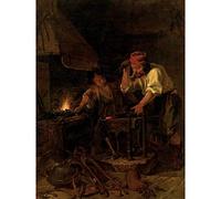 Artery8 Gabriel Metsu The Weapon Smith Painting Premium Wall Art Canvas Print 18X24 Inch