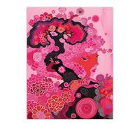 Artery8 Gaia Hot Pink Conceptual Folk Floral Painting Living Room Large Wall Art Poster Print Thick Paper 18X24 Inch
