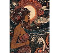 Artery8 Gaia Mother Nature Modern Art Nouveau Folk Art Large Wall Art Poster Print Thick Paper 18X24 Inch