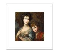 Artery8 Gainsborough Elizabeth & Thomas Linley Painting 8X8 Inch Square Wooden Framed Wall Art Print Picture with Mount in White Artery8 White