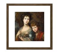 Artery8 Gainsborough Elizabeth & Thomas Linley Painting 8X8 Inch Square Wooden Framed Wall Art Print Picture with Mount in Brown Artery8 Brown