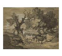 Artery8 Gainsborough Landscape With Herdsman Driving Cows Painting Unframed Wall Art Print Poster Home Decor Premium