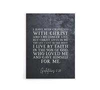 Artery8 Galatians 2 20 Christ Lives In Me Bible Quote Canvas Wall Art Print in Grey | Size: W24" x H32" Artery8 Grey W24" x H32"