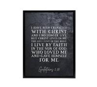 Artery8 Galatians 2 20 Christ Lives In Me Bible Quote Framed Canvas Wall Art Print in Grey | Size: W12" x H16" Artery8 Grey W12" x H16"