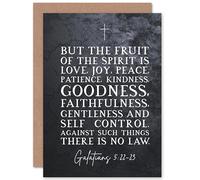 Artery8 Galatians 5:22-23 The Fruit of the Spirit is Love Joy Peace Christian Bible Verse Quote Scripture Typography Sealed Greeting Card Plus Envelope Blank inside
