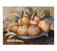 Artery8 Garzoni Still Life Peaches Carob Fruit Food Painting Art Print Canvas Premium Wall Decor Poster Mural