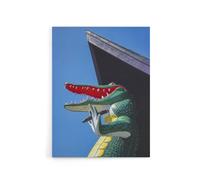 Artery8 Gatorland Zoo Alligator With Cigar Margolies Canvas Wall Art Print in Blue | Size: W24" x H32" Artery8 Blue W24" x H32"