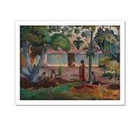 Artery8 Gauguin The Large Tree Tahiti Painting Artwork Framed Wall Art Print 18X24 Inch
