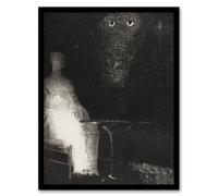 Artery8 Gaze on the Chair Human Figure Outline Redon Framed Wall Art Print in Grey | Size: W12" x H16" Artery8 Grey W12" x H16"