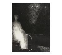Artery8 Gaze on the Chair Human Figure Outline Unframed Wall Art Print Poster 12X16 Artwork By Redon : Surreal Figure Artwork Perfect For Study Or Hallway Blending Intrigue Mystery And Dreamlike Mood