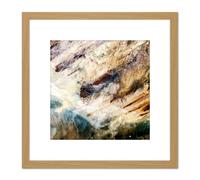 Artery8 Gem Stones Crystal Abstract 8X8 Inch Square Wooden Framed Wall Art Print Picture with Mount in Light Oak Artery8 Light Oak