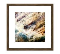 Artery8 Gem Stones Crystal Abstract 8X8 Inch Square Wooden Framed Wall Art Print Picture with Mount in Brown Artery8 Brown