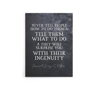 Artery8 General Patton Quote Surprise Ingenuity Canvas Wall Art Print in Grey | Size: W18" x H24" Artery8 Grey W18" x H24"