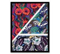 Artery8 Geometric Floral Motifs Benedictus Vintage Framed Wall Art Print | Size: W12" x H16" Artery8 Multicolor W12" x H16"