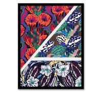 Artery8 Geometric Floral Motifs Wall Art Print Framed Poster 12x16 inch Artwork By Benedictus : Geometric Floral Artwork Perfect For Modern Spaces Combining Symmetry Pattern And Timeless Appeal