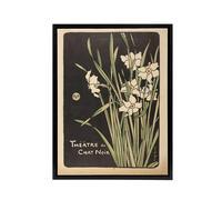 Artery8 George Auriol Theatre Du Chat Noir Daffodils Framed Canvas Wall Art Print | Size: W12" x H16" Artery8 Multicolor W12" x H16"