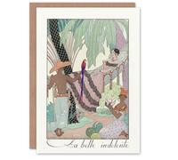 Artery8 George Barbier Art Card The Indolent Beauty Vintage Illustration