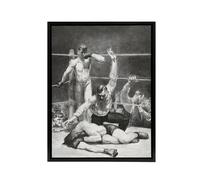 Artery8 George Bellows Counted Out First Stone Boxing Framed Canvas Art Print in Grey | Size: W24" x H32" Artery8 Grey W24" x H32"